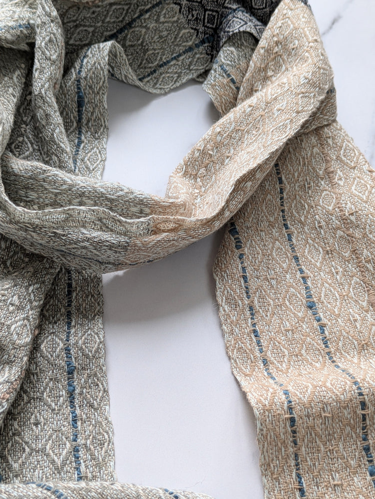 MAY SILK, COTTON AND WOOL SCARF