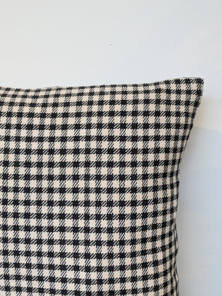 BLACK AND BONE CHECK CUSHION